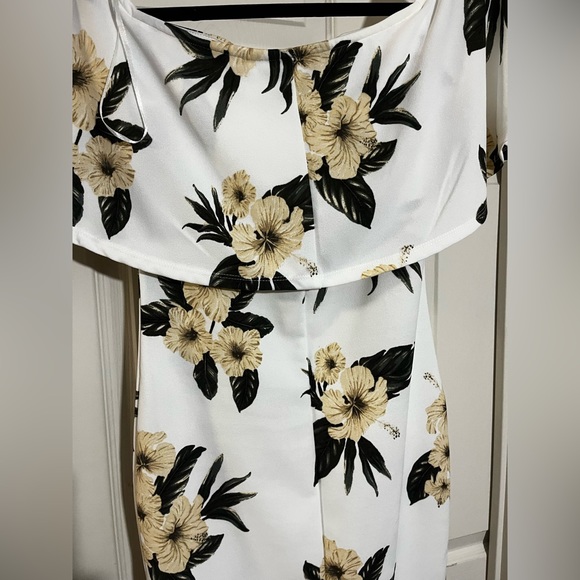 Off Shoulder Floral Print Body Con Dress - Picture 5 of 5